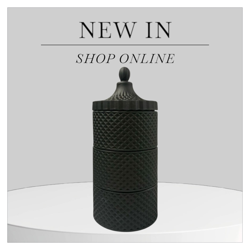 Matt Black Geo Stacker Candles