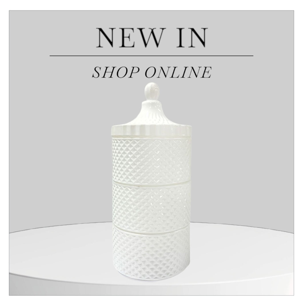 White Geo Stacker Candles